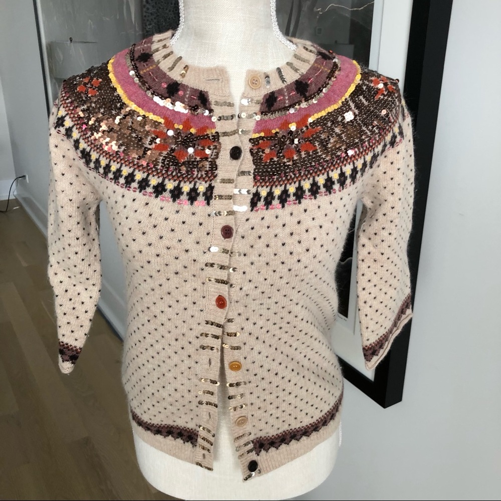 French Connection Lambswool Fair Isle Sequin Sweater